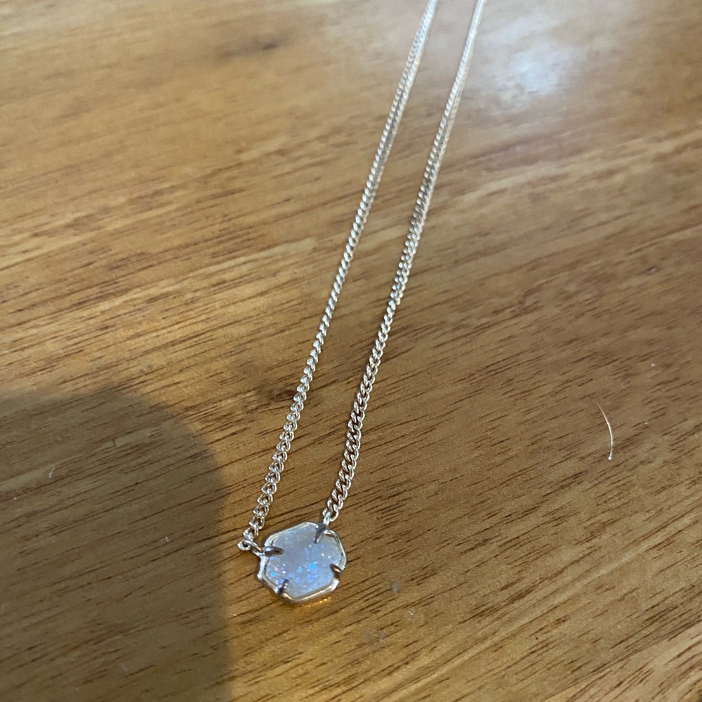 Kendra Scott druzy necklace rose gold